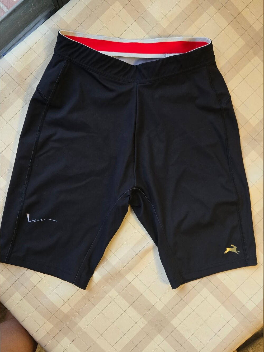 Tracksmith black running spandex shorts